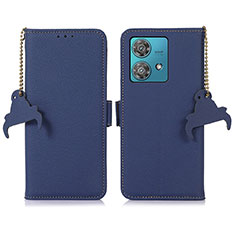 Leather Case Stands Flip Cover Holder A10D for Motorola Moto Edge 40 Neo 5G Blue
