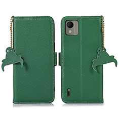 Leather Case Stands Flip Cover Holder A10D for Nokia C110 Green
