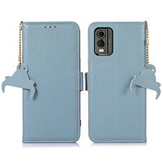 Leather Case Stands Flip Cover Holder A10D for Nokia C210 Mint Blue