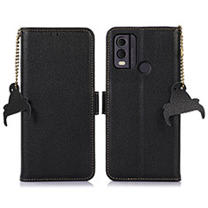 Leather Case Stands Flip Cover Holder A10D for Nokia C22 Black