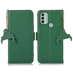 Leather Case Stands Flip Cover Holder A10D for Nokia C31 Green