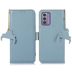 Leather Case Stands Flip Cover Holder A10D for Nokia G310 5G Mint Blue