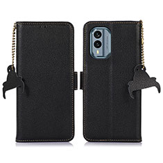 Leather Case Stands Flip Cover Holder A10D for Nokia X30 5G Black