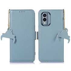 Leather Case Stands Flip Cover Holder A10D for Nokia X30 5G Mint Blue