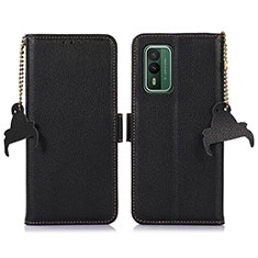 Leather Case Stands Flip Cover Holder A10D for Nokia XR21 Black