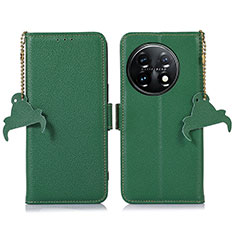 Leather Case Stands Flip Cover Holder A10D for OnePlus 11 5G Green