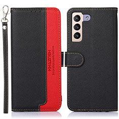 Leather Case Stands Flip Cover Holder A10D for Samsung Galaxy S21 5G Black