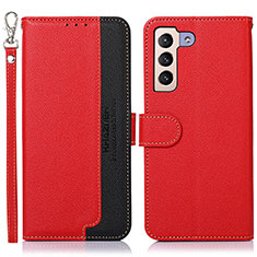 Leather Case Stands Flip Cover Holder A10D for Samsung Galaxy S21 5G Red