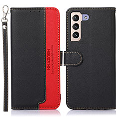 Leather Case Stands Flip Cover Holder A10D for Samsung Galaxy S23 Plus 5G Black