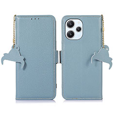 Leather Case Stands Flip Cover Holder A10D for Xiaomi Redmi 12 4G Mint Blue