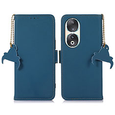 Leather Case Stands Flip Cover Holder A11D for Huawei Honor 90 5G Blue