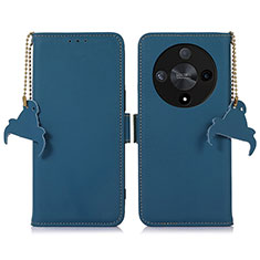 Leather Case Stands Flip Cover Holder A11D for Huawei Honor X9b 5G Blue