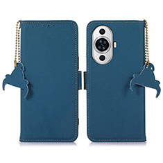 Leather Case Stands Flip Cover Holder A11D for Huawei Nova 11 Pro Blue