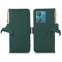 Leather Case Stands Flip Cover Holder A11D for Motorola Moto Edge 40 Neo 5G Green