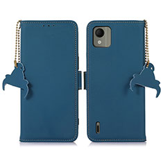 Leather Case Stands Flip Cover Holder A11D for Nokia C110 Blue