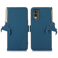 Leather Case Stands Flip Cover Holder A11D for Nokia C210 Blue