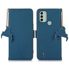 Leather Case Stands Flip Cover Holder A11D for Nokia C31 Blue