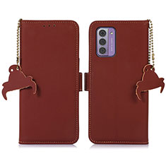 Leather Case Stands Flip Cover Holder A11D for Nokia G310 5G Brown