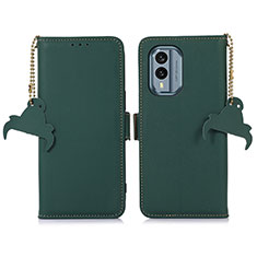 Leather Case Stands Flip Cover Holder A11D for Nokia X30 5G Green