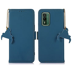 Leather Case Stands Flip Cover Holder A11D for Nokia XR21 Blue
