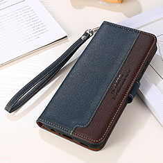 Leather Case Stands Flip Cover Holder A11D for Samsung Galaxy S21 5G Blue