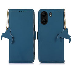 Leather Case Stands Flip Cover Holder A11D for Xiaomi Redmi 13C Blue