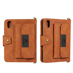 Leather Case Stands Flip Cover Holder AD1 for Apple iPad Mini 6 Brown