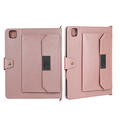 Leather Case Stands Flip Cover Holder AD1 for Apple iPad Pro 12.9 (2020) Rose Gold