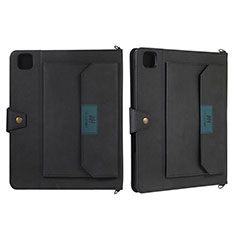 Leather Case Stands Flip Cover Holder AD1 for Apple iPad Pro 12.9 (2022) Black