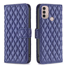 Leather Case Stands Flip Cover Holder B01F for Motorola Moto E20 Blue