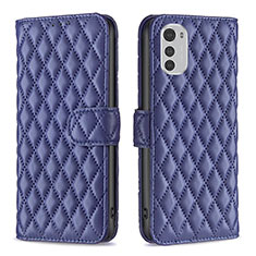 Leather Case Stands Flip Cover Holder B01F for Motorola Moto E32 Blue