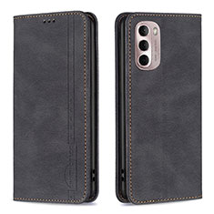 Leather Case Stands Flip Cover Holder B01F for Motorola Moto G Stylus (2022) 4G Black