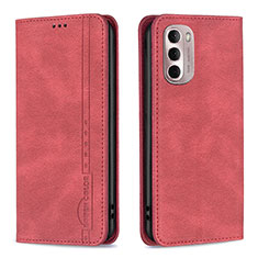 Leather Case Stands Flip Cover Holder B01F for Motorola Moto G Stylus (2022) 4G Red
