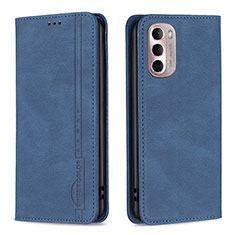 Leather Case Stands Flip Cover Holder B01F for Motorola Moto G Stylus (2022) 5G Blue
