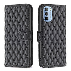 Leather Case Stands Flip Cover Holder B01F for Motorola Moto G31 Black
