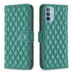 Leather Case Stands Flip Cover Holder B01F for Motorola Moto G31 Green