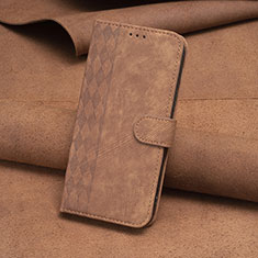 Leather Case Stands Flip Cover Holder B01F for Motorola Moto G73 5G Brown
