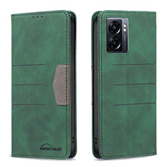 Leather Case Stands Flip Cover Holder B01F for OnePlus Nord N300 5G Green