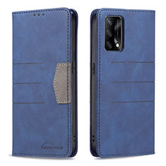 Leather Case Stands Flip Cover Holder B01F for Oppo A95 4G Blue