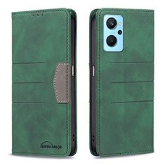 Leather Case Stands Flip Cover Holder B01F for Oppo A96 4G Green
