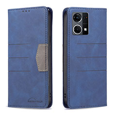 Leather Case Stands Flip Cover Holder B01F for Oppo F21s Pro 4G Blue