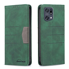 Leather Case Stands Flip Cover Holder B01F for Oppo Find X5 Pro 5G Green