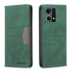 Leather Case Stands Flip Cover Holder B01F for Oppo Reno7 4G Green