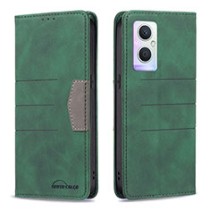 Leather Case Stands Flip Cover Holder B01F for Oppo Reno7 Lite 5G Green