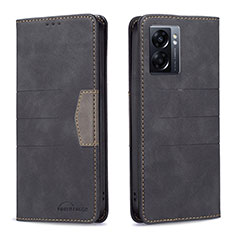 Leather Case Stands Flip Cover Holder B01F for Realme V23 5G Black