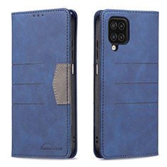 Leather Case Stands Flip Cover Holder B01F for Samsung Galaxy A12 5G Blue