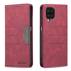Leather Case Stands Flip Cover Holder B01F for Samsung Galaxy A12 5G Red