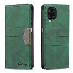 Leather Case Stands Flip Cover Holder B01F for Samsung Galaxy A12 Nacho Green