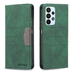 Leather Case Stands Flip Cover Holder B01F for Samsung Galaxy A23 4G Green