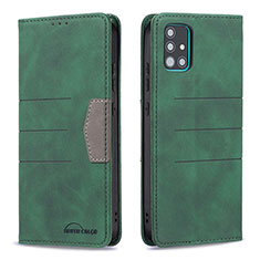 Leather Case Stands Flip Cover Holder B01F for Samsung Galaxy A51 4G Green